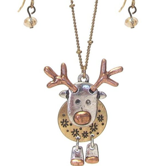 Viola Rustic Mixed Metal Angel Earrings Two-tone - Picture 7 of 11